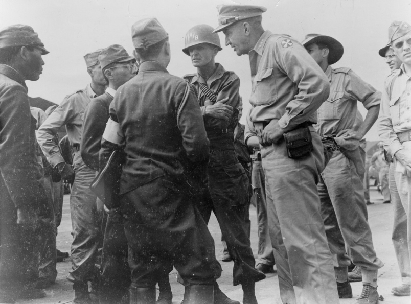 Generals Swing and Eichelberger Atsugi Air Field Japan